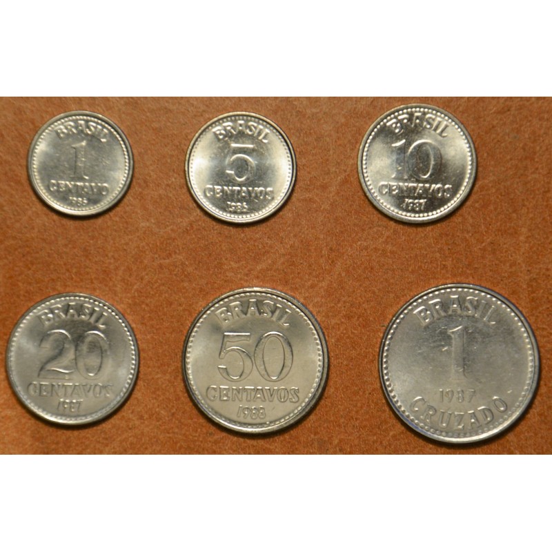 eurocoin eurocoins Brasil 6 coins 1986-1988 (UNC)