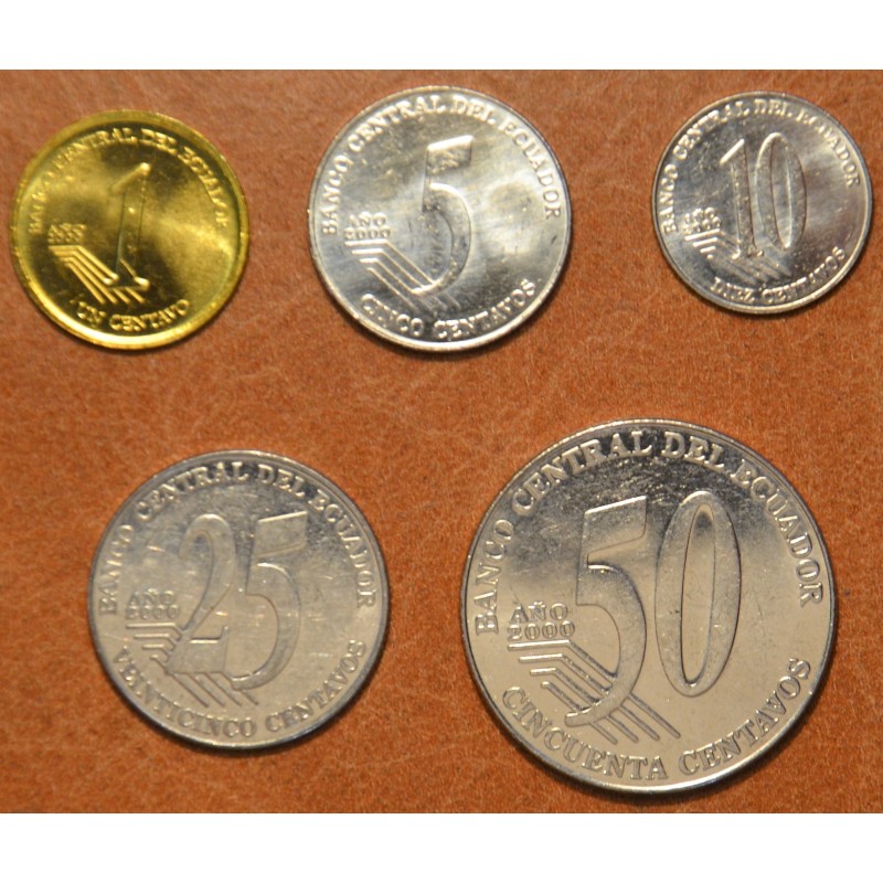 eurocoin eurocoins Equador 5 coins 2000 (UNC)
