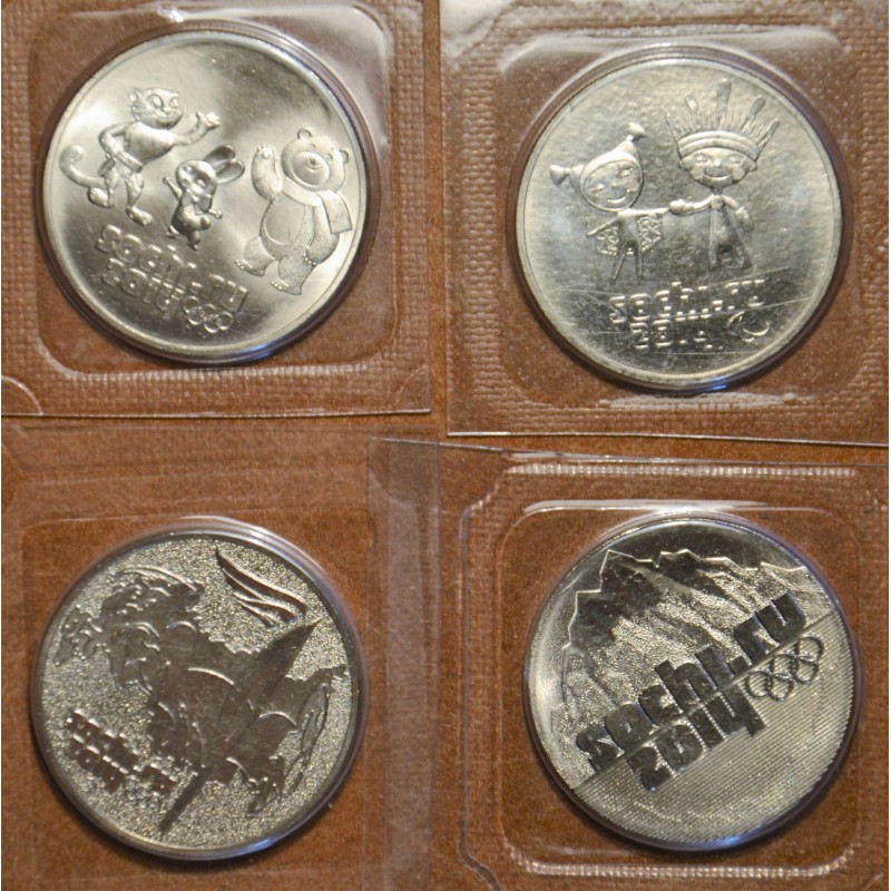 eurocoin eurocoins Russia 4x 25 Rubles Sochi (UNC)