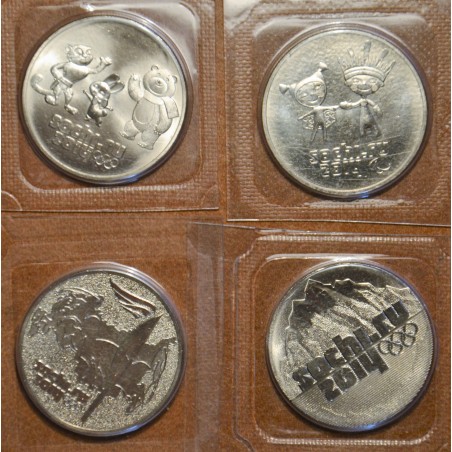 Euromince mince Rusko 4x 25 Rubľov Sochi (UNC)