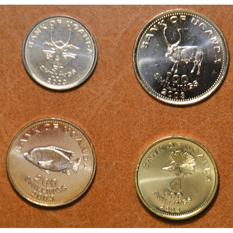 eurocoin eurocoins Uganda 4 coins 2003 (UNC)