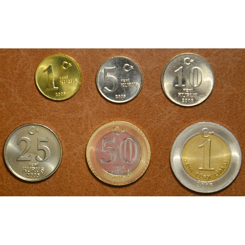 eurocoin eurocoins Turkey 6 coins 2005 (UNC)