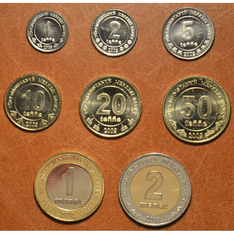 eurocoin eurocoins Turkmenistan 8 coins 2009-2010 (UNC)