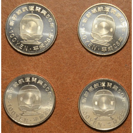 Euromince mince Japonsko 4x 100 yen 2016 (UNC)