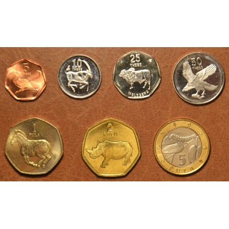 Euromince mince Botswana 7 mincí 1998-2004 (UNC)
