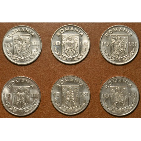euroerme érme Románia 6x 10 Leu 1996 (UNC)