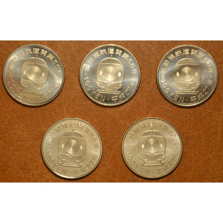 euroerme érme Japán 5x 100 yen 2015 (UNC)