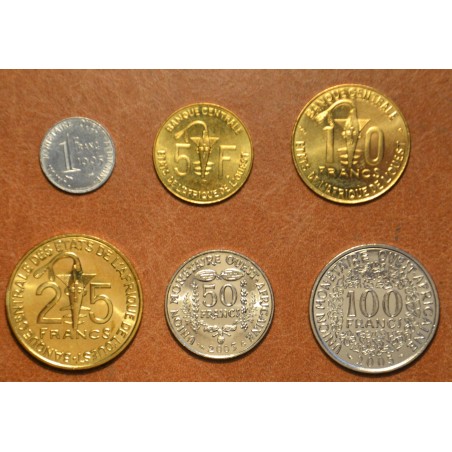 Euromince mince Západoafrický CFA frank 6 mincí 1995-2003 (UNC)