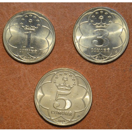eurocoin eurocoins Tajikistan 3 coins 2001 (UNC)
