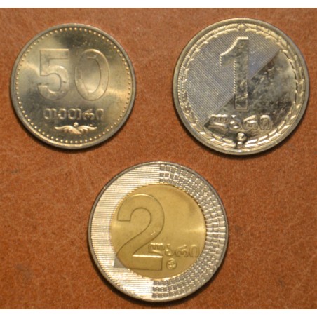eurocoin eurocoins Georgia 3 coins 2006 (UNC)