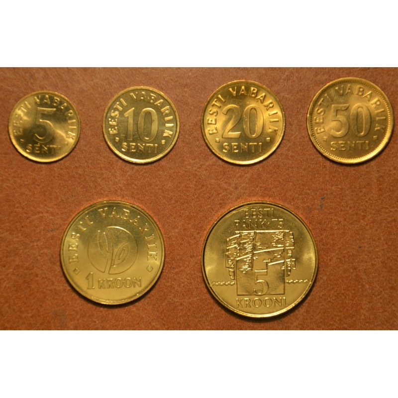 eurocoin eurocoins Estonia 6 coins 1991-2008 (UNC)