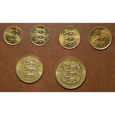 eurocoin eurocoins Estonia 6 coins 1991-2008 (UNC)