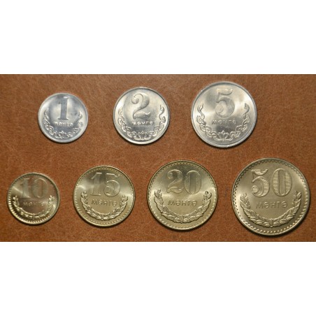 euroerme érme Mongólia 7 érme 1970-1981 (UNC)