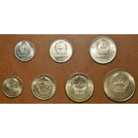 eurocoin eurocoins Mongolia 7 coins 1970-1981 (UNC)