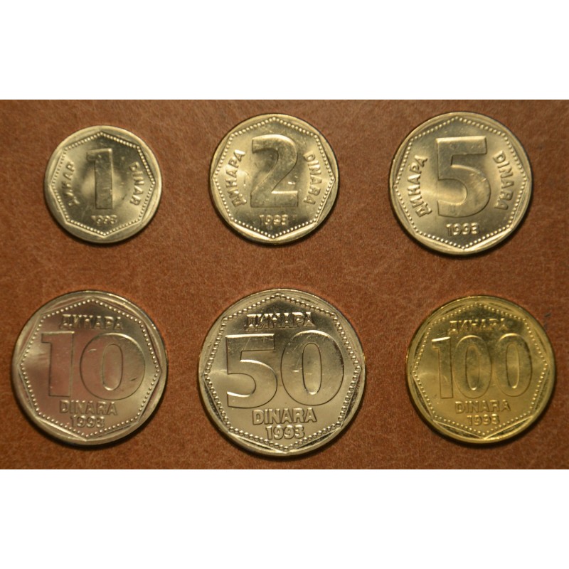 eurocoin eurocoins Yugoslavia 6 coins 1993 (UNC)