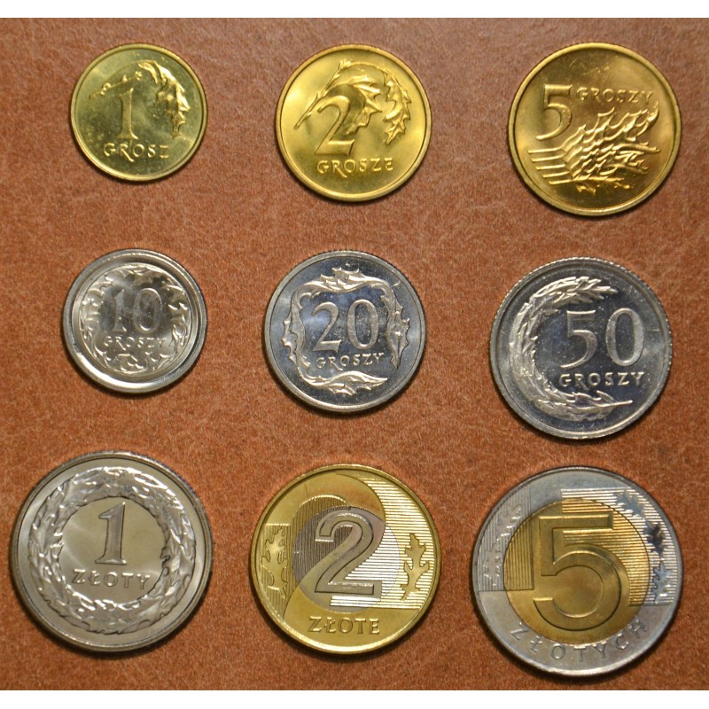 Euromince mince Poľsko 9 mincí 1990-1994 (UNC)