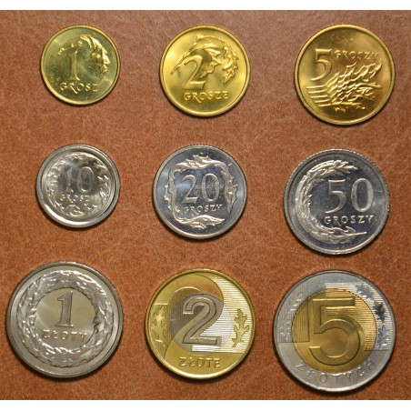 eurocoin eurocoins Poland 9 coins 1990-1994 (UNC)