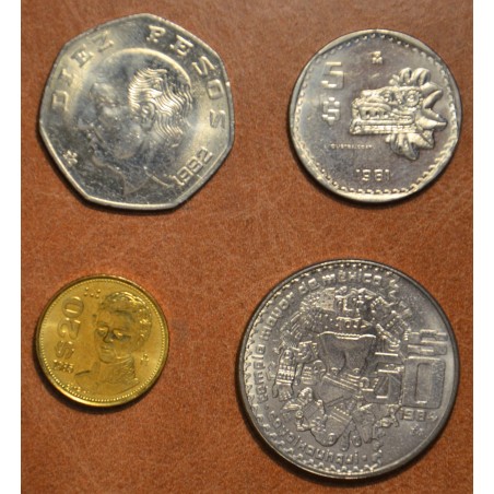 eurocoin eurocoins Mexico 4 coins 1981-1985 (UNC)