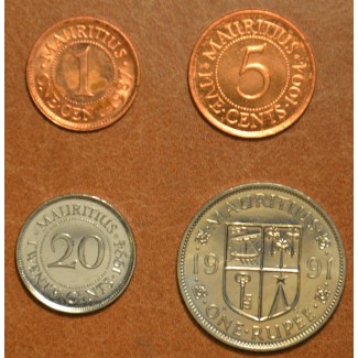 eurocoin eurocoins Mauritius 4 coins 1987-1994 (UNC)