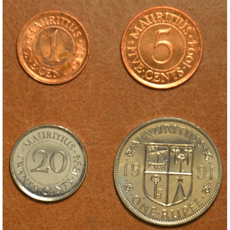 Euromince mince Maurícius 4 mince 1987-1994 (UNC)
