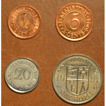eurocoin eurocoins Mauritius 4 coins 1987-1994 (UNC)
