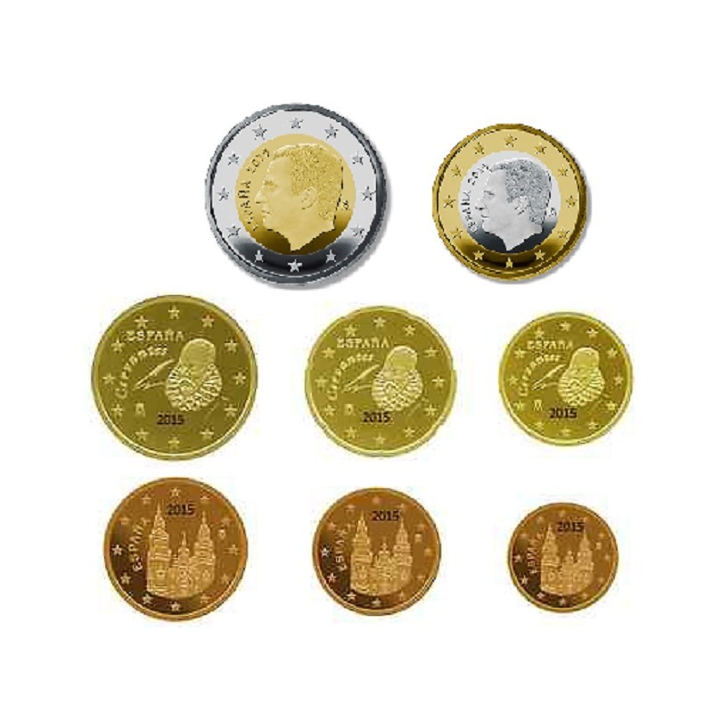 eurocoin eurocoins Set of 8 coins Spain 2015 (UNC)