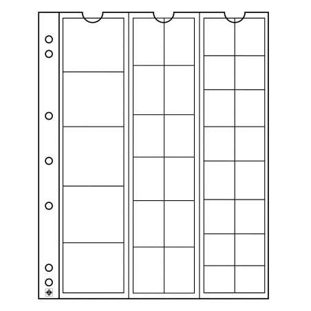 Euromince mince 5 listov do albumov Leuchtturm NUMIS rôzne rozmery
