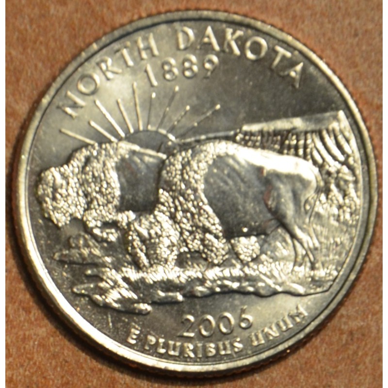 eurocoin eurocoins 25 cent USA 2006 North Dakota \\"D\\" (UNC)
