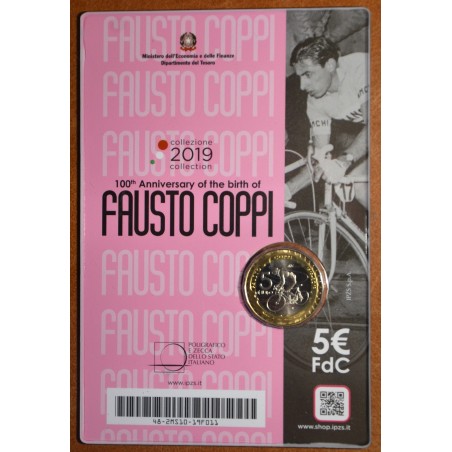 Euromince mince 5 Euro Taliansko 2019 - Fausto Coppi (BU)