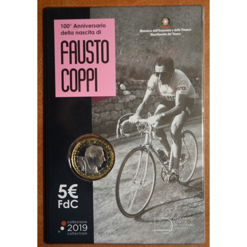 Euromince mince 5 Euro Taliansko 2019 - Fausto Coppi (BU)