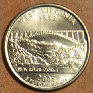 eurocoin eurocoins 25 cent USA 2005 West Virginia \\"D\\" (UNC)