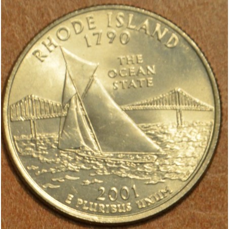 eurocoin eurocoins 25 cent USA 2001 Rhode Island \\"D\\" (UNC)