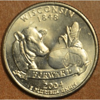 eurocoin eurocoins 25 cent USA 2004 Wisconsin \\"D\\" (UNC)