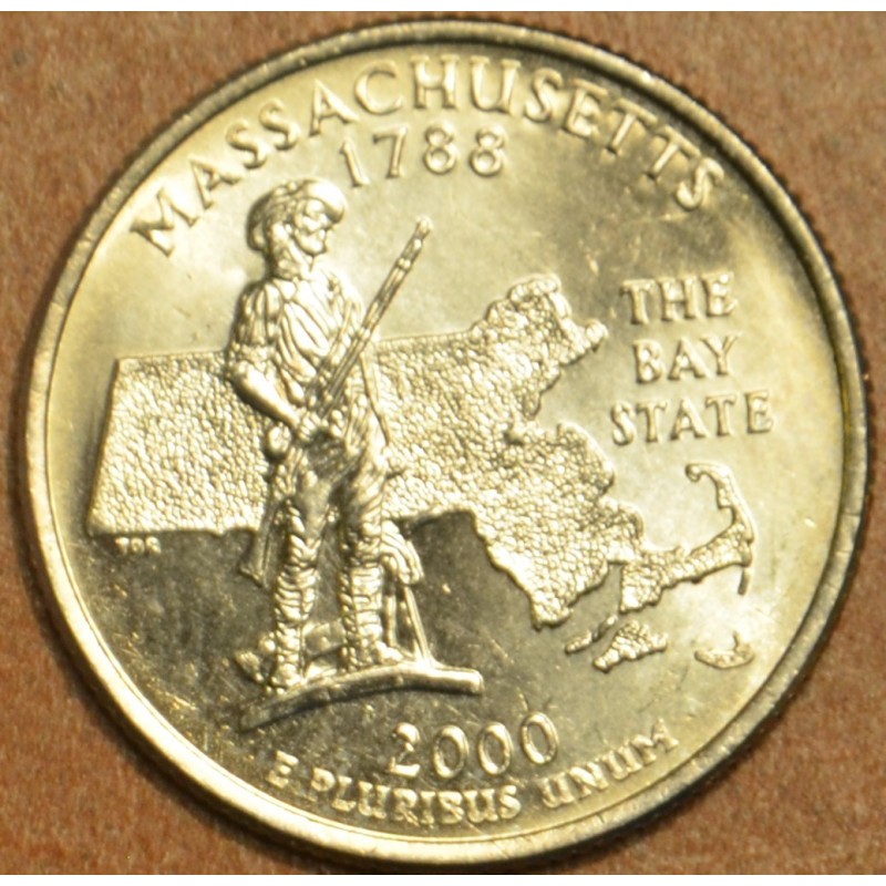 euroerme érme 25 cent USA 2000 Massachusetts \\"D\\" (UNC)