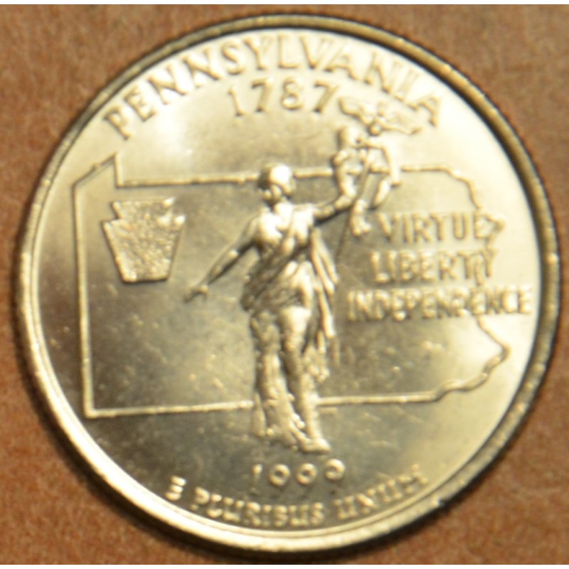 eurocoin eurocoins 25 cent USA 1999 Pennsylvania \\"D\\" (UNC)