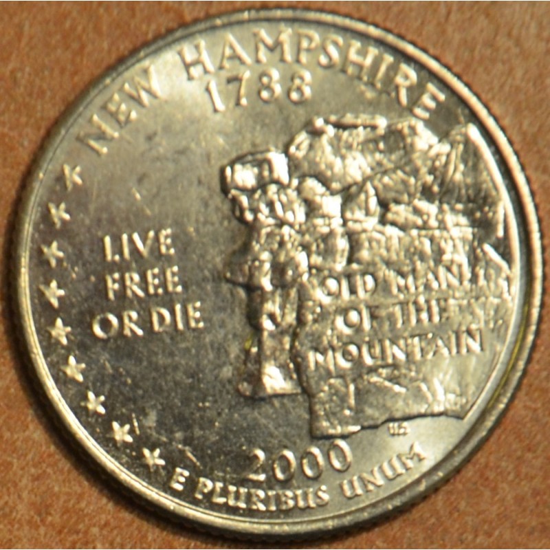 eurocoin eurocoins 25 cent USA 2000 New Hampshire \\"D\\" (UNC)