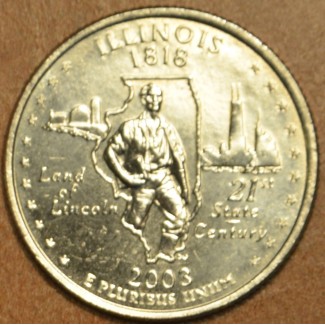 euroerme érme 25 cent USA 2003 Illinois \\"D\\" (UNC)