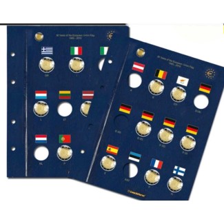 2 sheets into Leuchtturm Vista albums for 2 Euro coins 2015