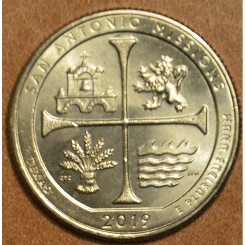 Euromince mince 25 cent USA 2019 San Antonio missions \\"D\\" (UNC)