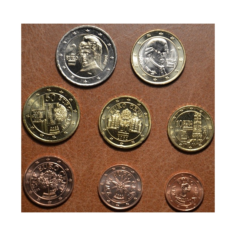 eurocoin eurocoins Set of 8 coins Austria 2002 (UNC)