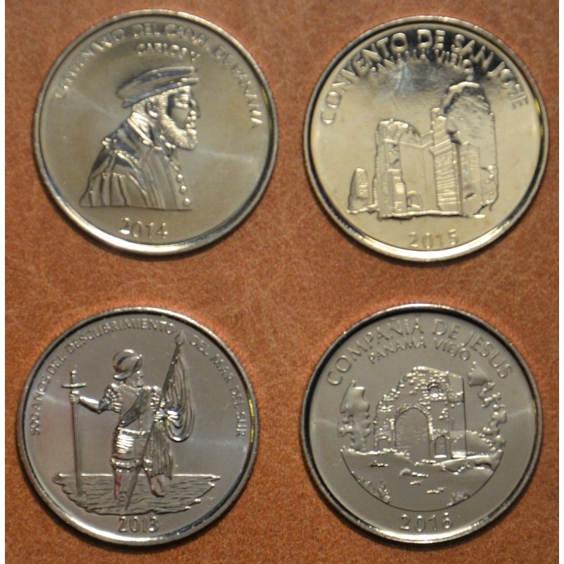Euromince mince Panama 4x 1/2 balboa 2013-2016 (UNC)