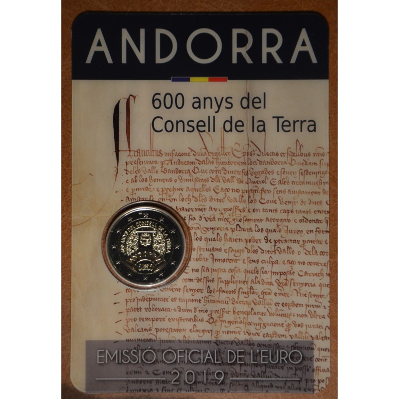 eurocoin eurocoins 2 Euro Andorra 2019 - 600 years of the Council o...