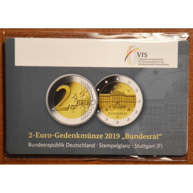 Euromince mince 2 Euro Nemecko \\"F\\" 2019 - 70. výročie založenia...