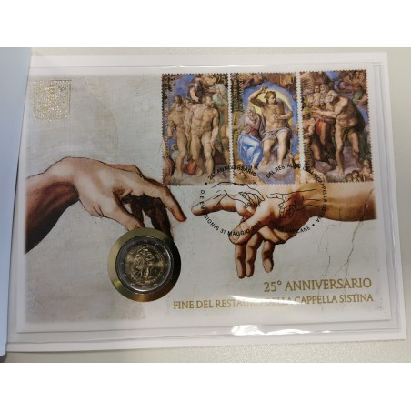 Euromince mince 2 Euro Vatikán 2019 - Sixtínska kaplnka numisbrief ...