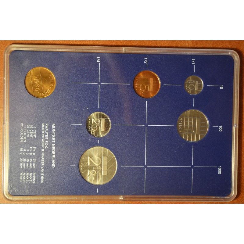 Euromince mince Holandsko 5 mincí 1984 s medailou (BU)