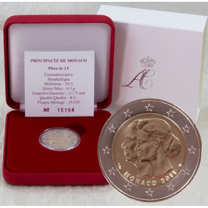 eurocoin eurocoins 2 Euro Monaco 2011 - The wedding of Prince Alber...