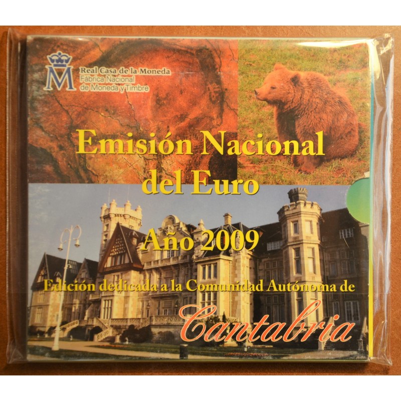 eurocoin eurocoins Spain 2009 set Cantabria with 2 Euro coin EMU (BU)