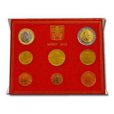 euroerme érme 8 részes forgalmi sor Vatikán 2015 (BU)