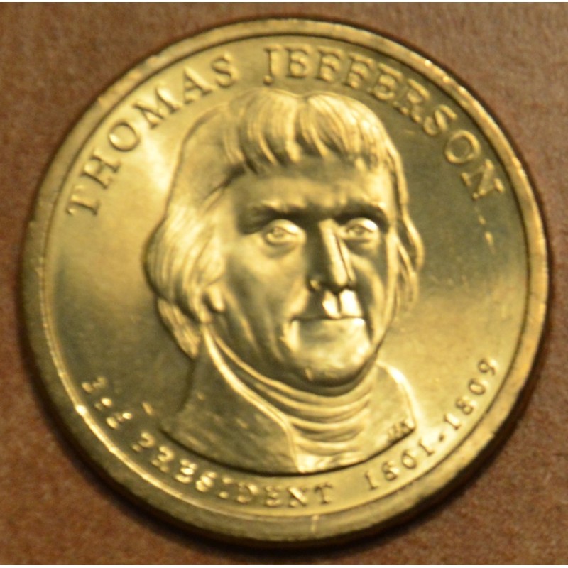 euroerme érme 1 dollar USA \\"P\\" 2007 Thomas Jefferson (UNC)