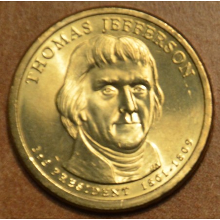 euroerme érme 1 dollar USA \\"D\\" 2007 Thomas Jefferson (UNC)